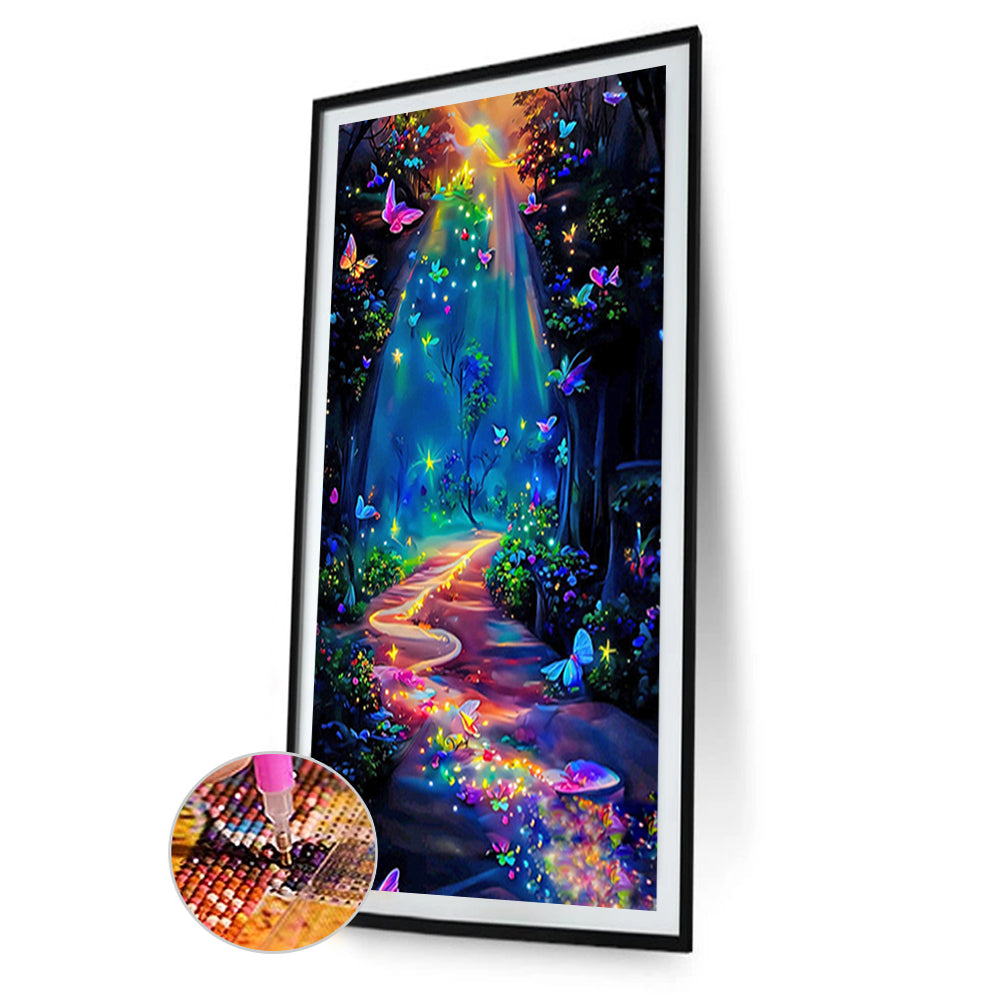 Butterfly Rose Forest - Full Round Drill Diamond Painting 40*70CM