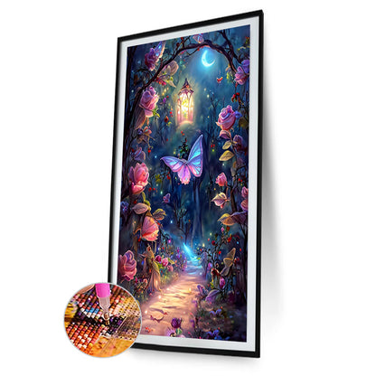 Butterfly Rose Forest - Full Round Drill Diamond Painting 40*70CM