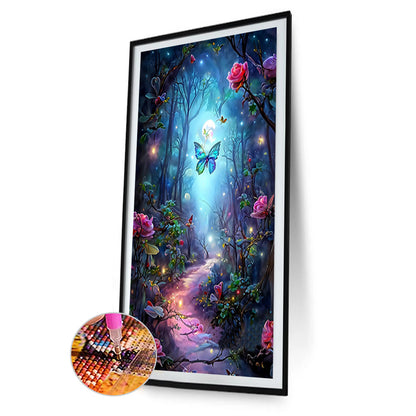 Butterfly Rose Forest - Full Round Drill Diamond Painting 40*70CM