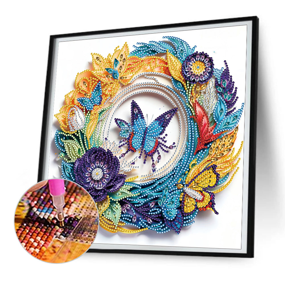 Paper Flower Butterfly - Special Shaped Drill Diamond Painting 30*30CM