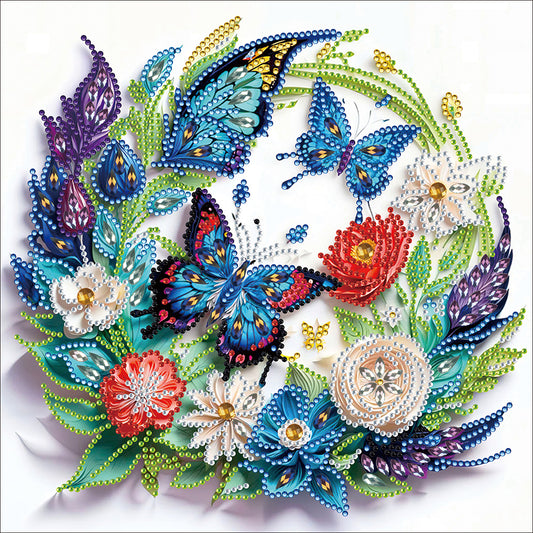 Paper Flower Butterfly - Special Shaped Drill Diamond Painting 30*30CM