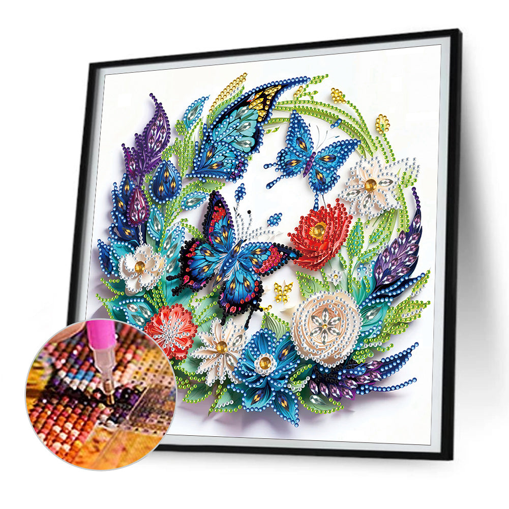 Paper Flower Butterfly - Special Shaped Drill Diamond Painting 30*30CM