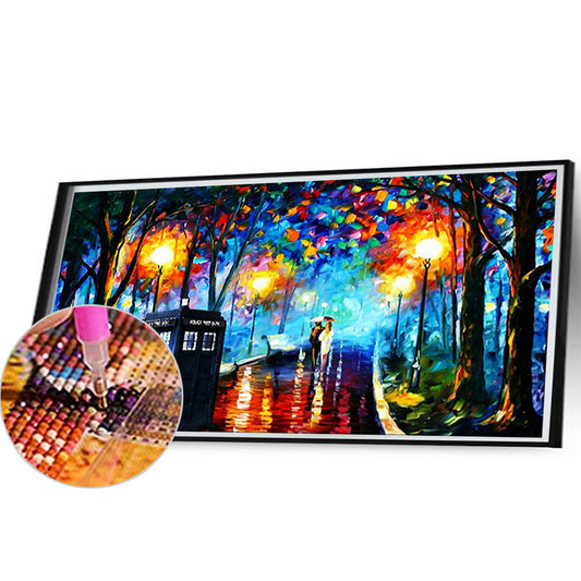Neon Rainy Night - Full Round Drill Diamond Painting 75*40cm
