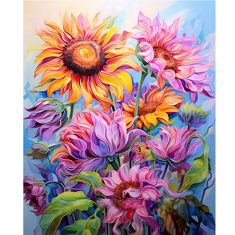 Sunflowers Bloom - Full Round Drill Diamond Painting 40*50CM