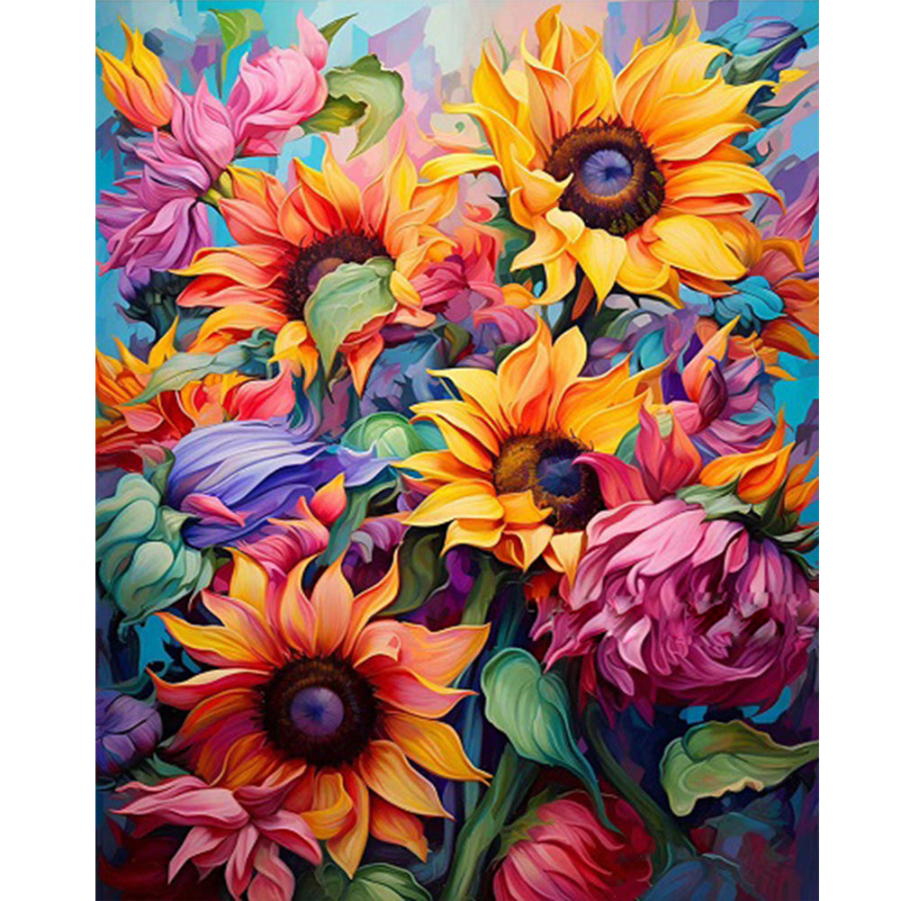 Sunflowers Bloom - Full Round Drill Diamond Painting 40*50CM