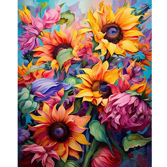 Sunflowers Bloom - Full Round Drill Diamond Painting 40*50CM