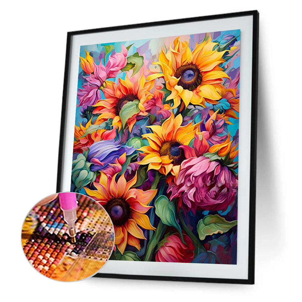 Sunflowers Bloom - Full Round Drill Diamond Painting 40*50CM