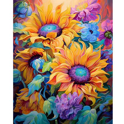 Sunflowers Bloom - Full Round Drill Diamond Painting 40*50CM