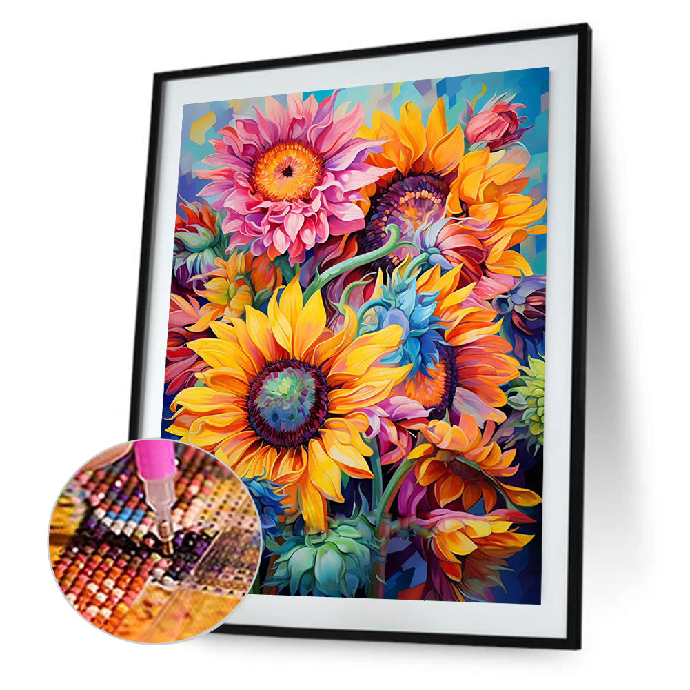 Sunflowers Bloom - Full Round Drill Diamond Painting 40*50CM