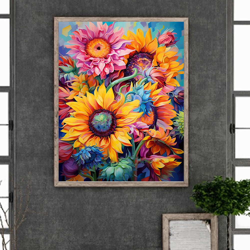 Sunflowers Bloom - Full Round Drill Diamond Painting 40*50CM