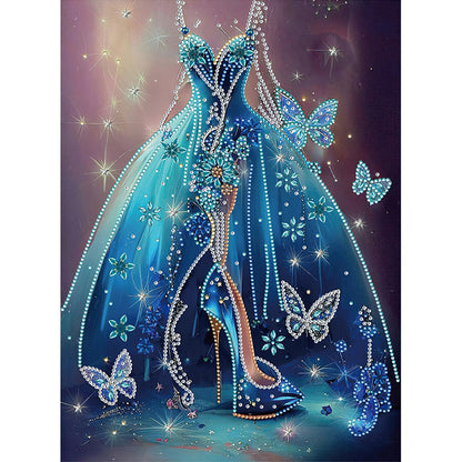Blue Wedding Dress - Special Shaped Drill Diamond Painting 30*40CM