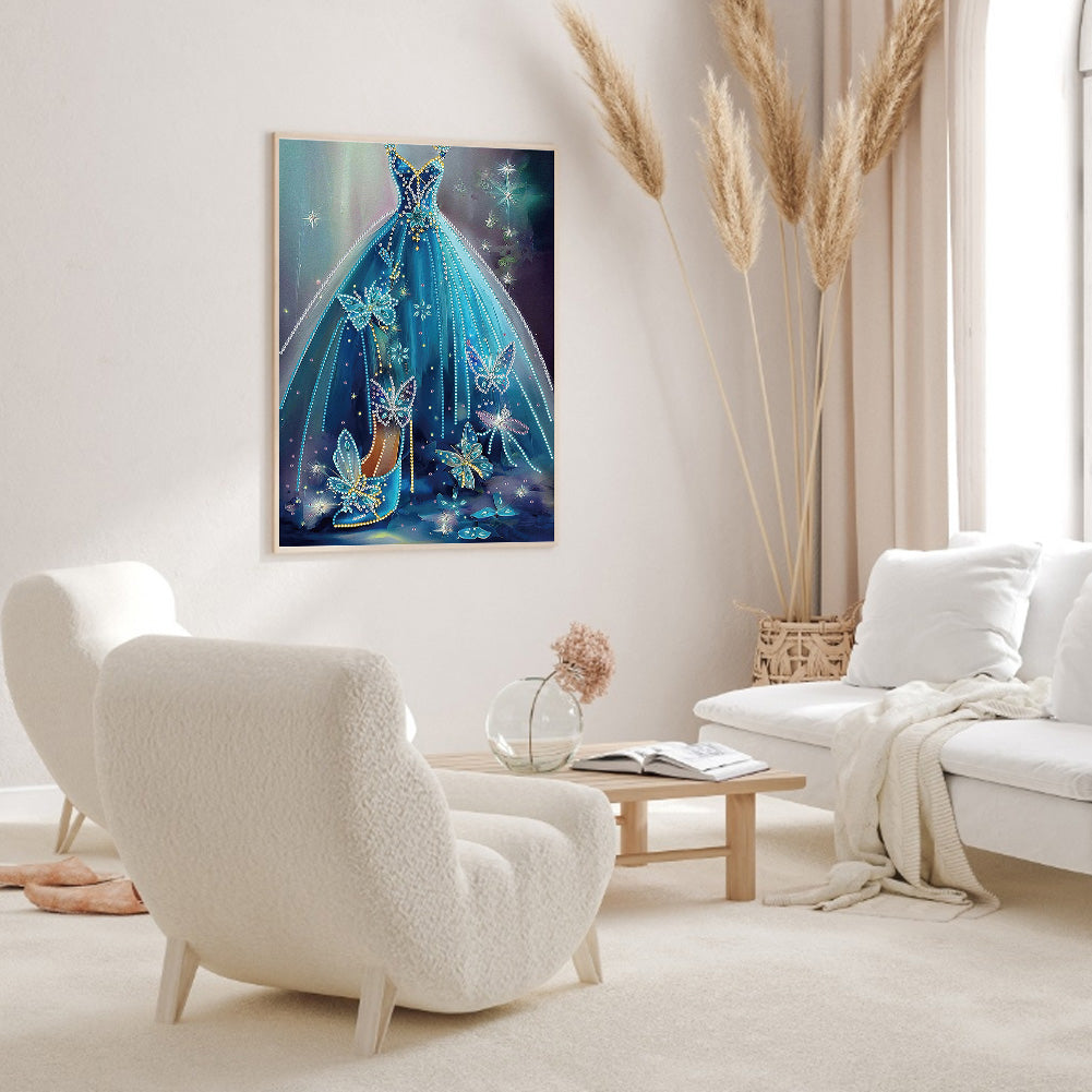 Blue Wedding Dress - Special Shaped Drill Diamond Painting 30*40CM