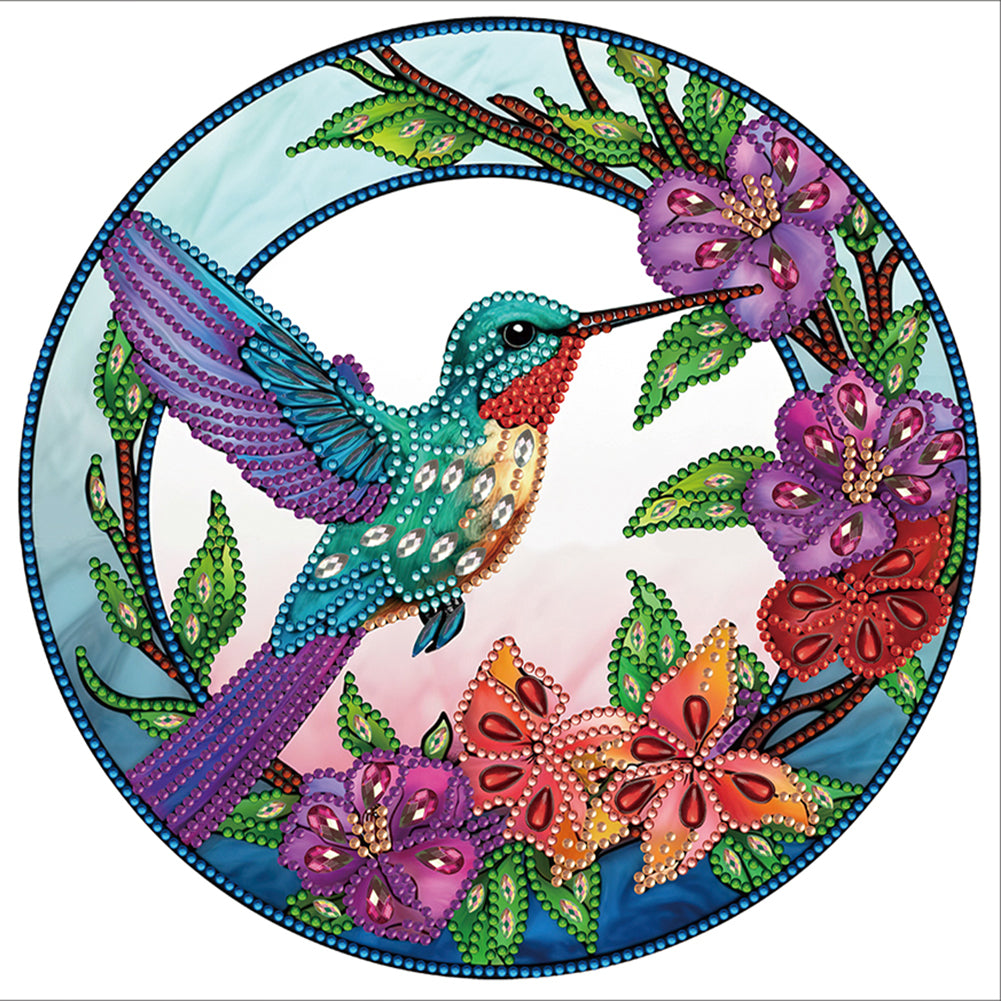 Hummingbird Glass Painting - Special Shaped Drill Diamond Painting 30*30CM