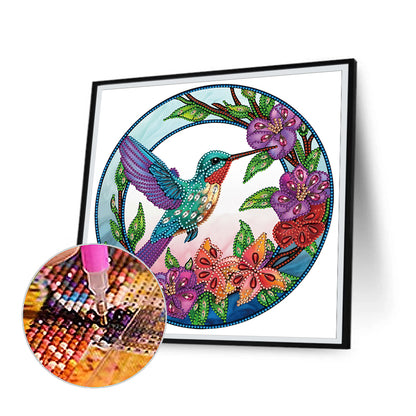 Hummingbird Glass Painting - Special Shaped Drill Diamond Painting 30*30CM