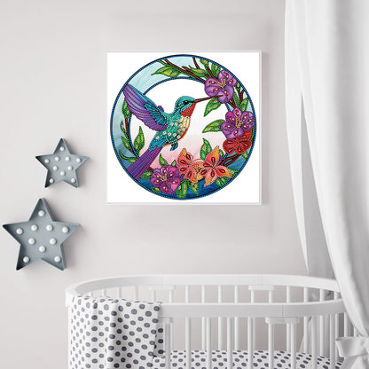 Hummingbird Glass Painting - Special Shaped Drill Diamond Painting 30*30CM