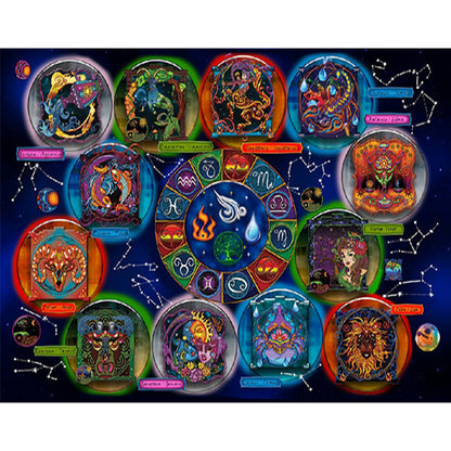 Twelve Constellations - Full Round Drill Diamond Painting 75*50cm