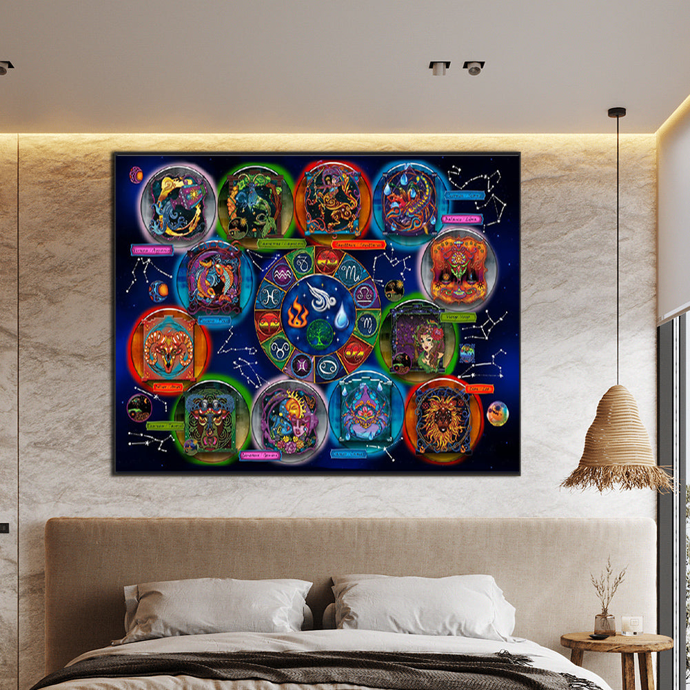 Twelve Constellations - Full Round Drill Diamond Painting 75*50cm