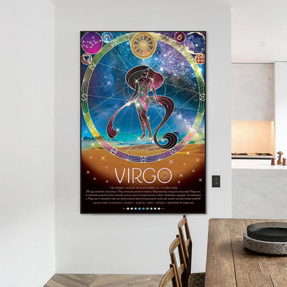Zodiac Sign - Virgo - Full Round Drill Diamond Painting 50*70cm