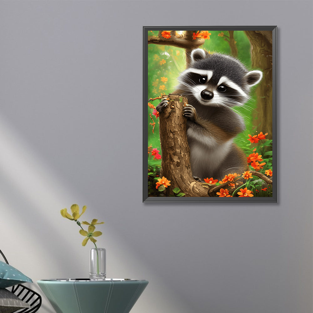 Raccoon - Full Round Drill Diamond Painting 40*60CM