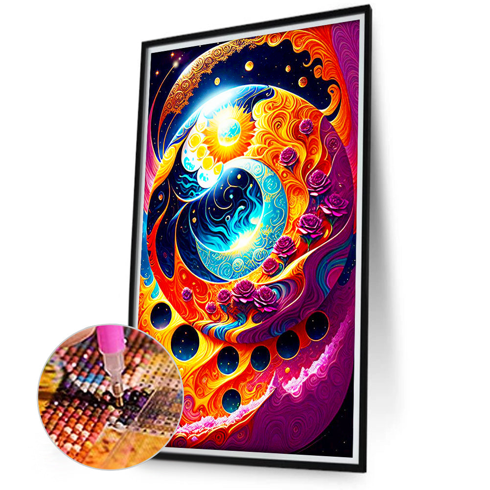 Moon And Sun - Full Round Drill Diamond Painting 40*70CM