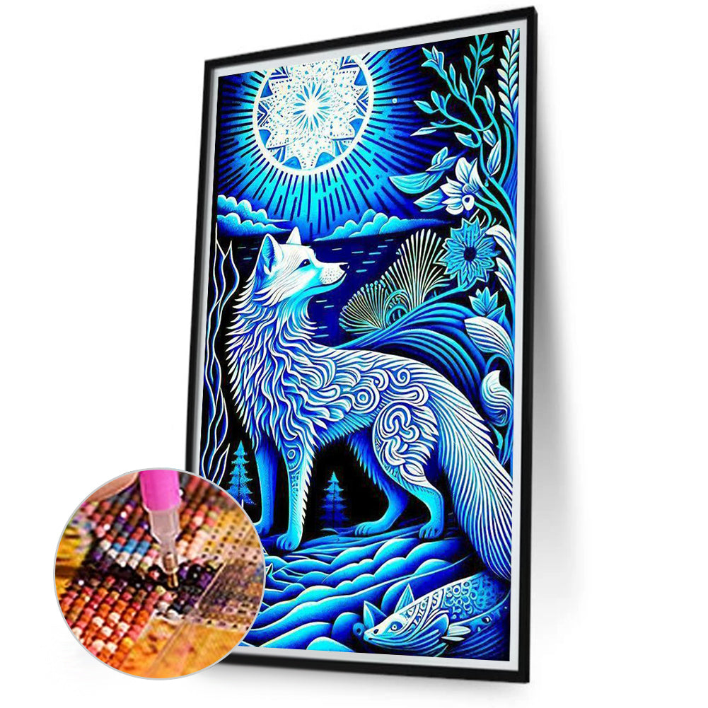 White Wolf - Full Round Drill Diamond Painting 40*70CM