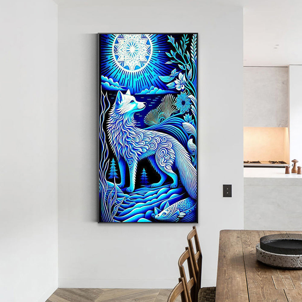White Wolf - Full Round Drill Diamond Painting 40*70CM