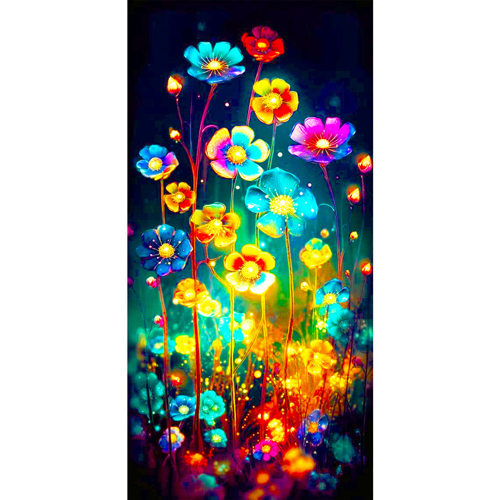 Fluorescent Flower - Full Round Drill Diamond Painting 40*80CM