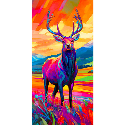Colored Deer - Full Round Drill Diamond Painting 40*80CM
