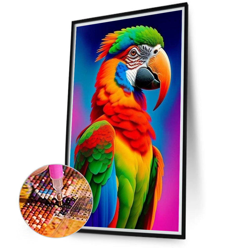 Rainbow Parrot - Full Round Drill Diamond Painting 40*70CM