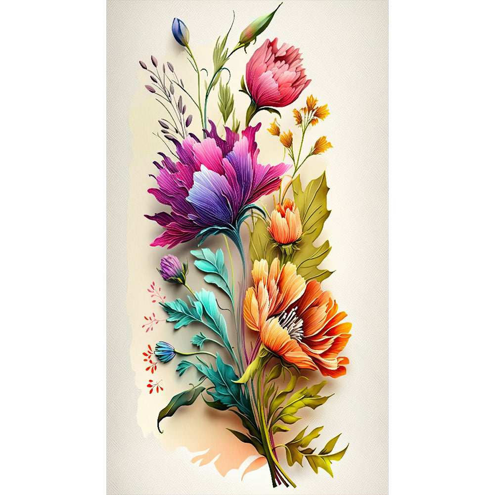 Watercolor Bouquet - Full Round Drill Diamond Painting 40*70CM