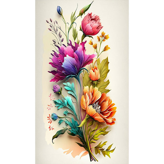Watercolor Bouquet - Full Round Drill Diamond Painting 40*70CM