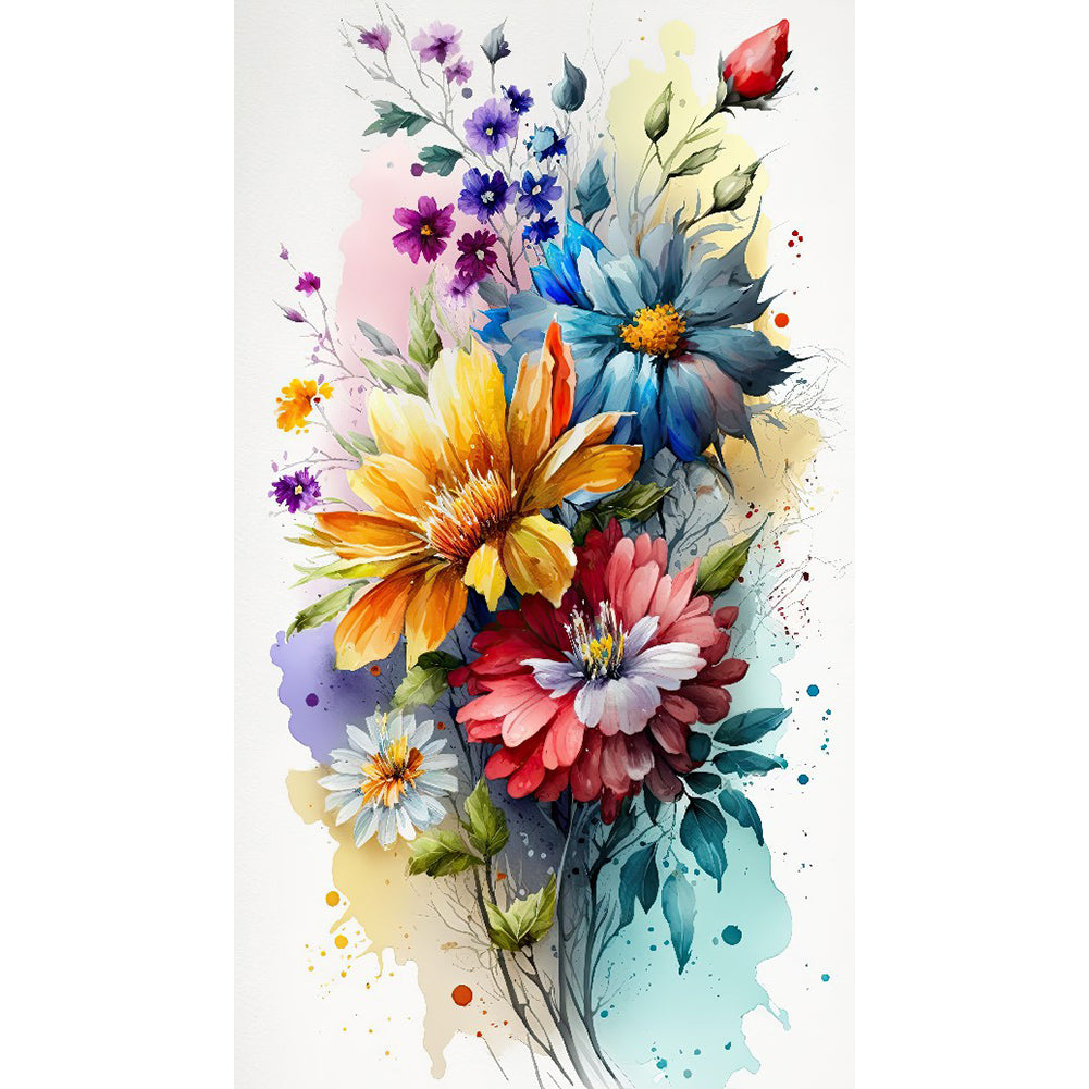Watercolor Bouquet - Full Round Drill Diamond Painting 40*70CM