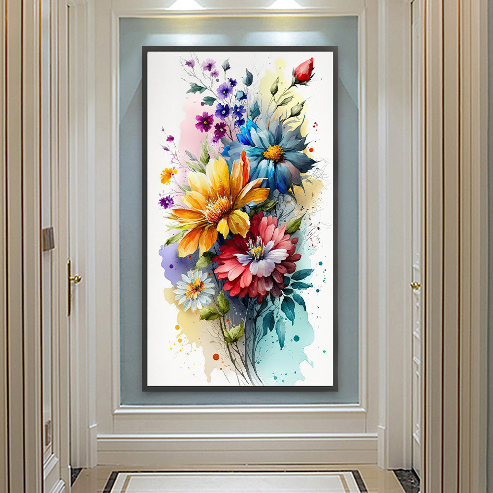 Watercolor Bouquet - Full Round Drill Diamond Painting 40*70CM