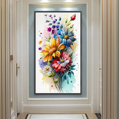 Watercolor Bouquet - Full Round Drill Diamond Painting 40*70CM