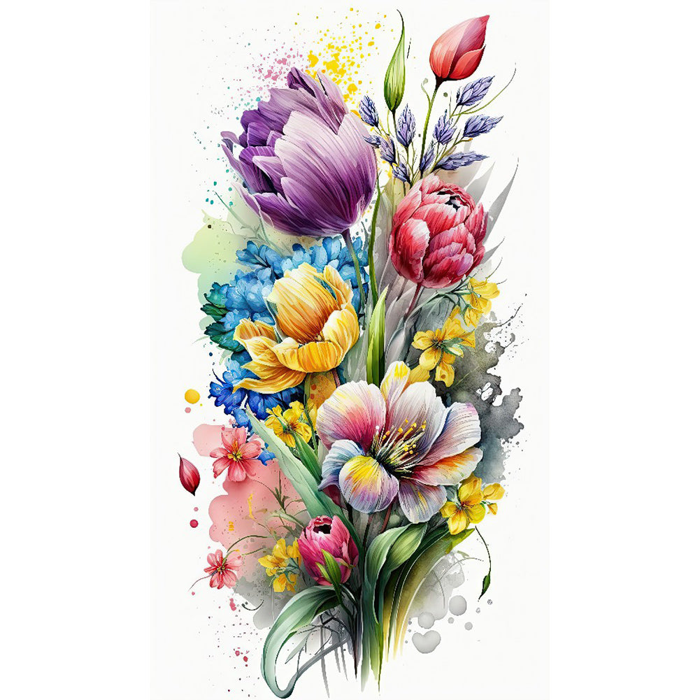 Watercolor Bouquet - Full Round Drill Diamond Painting 40*70CM
