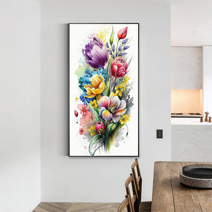 Watercolor Bouquet - Full Round Drill Diamond Painting 40*70CM