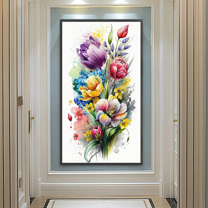 Watercolor Bouquet - Full Round Drill Diamond Painting 40*70CM