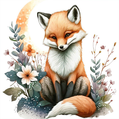 Grass Fox - Full Round Drill Diamond Painting 30*30CM