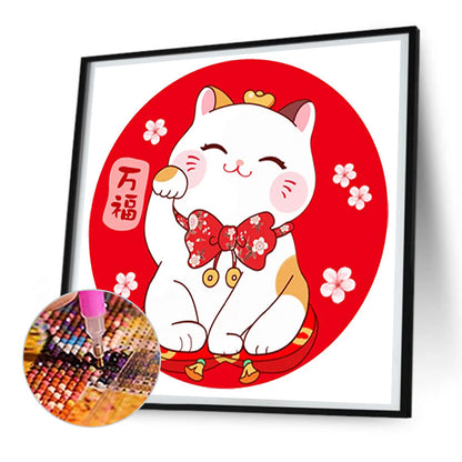 Lucky Cat - Full Round Drill Diamond Painting 30*30CM