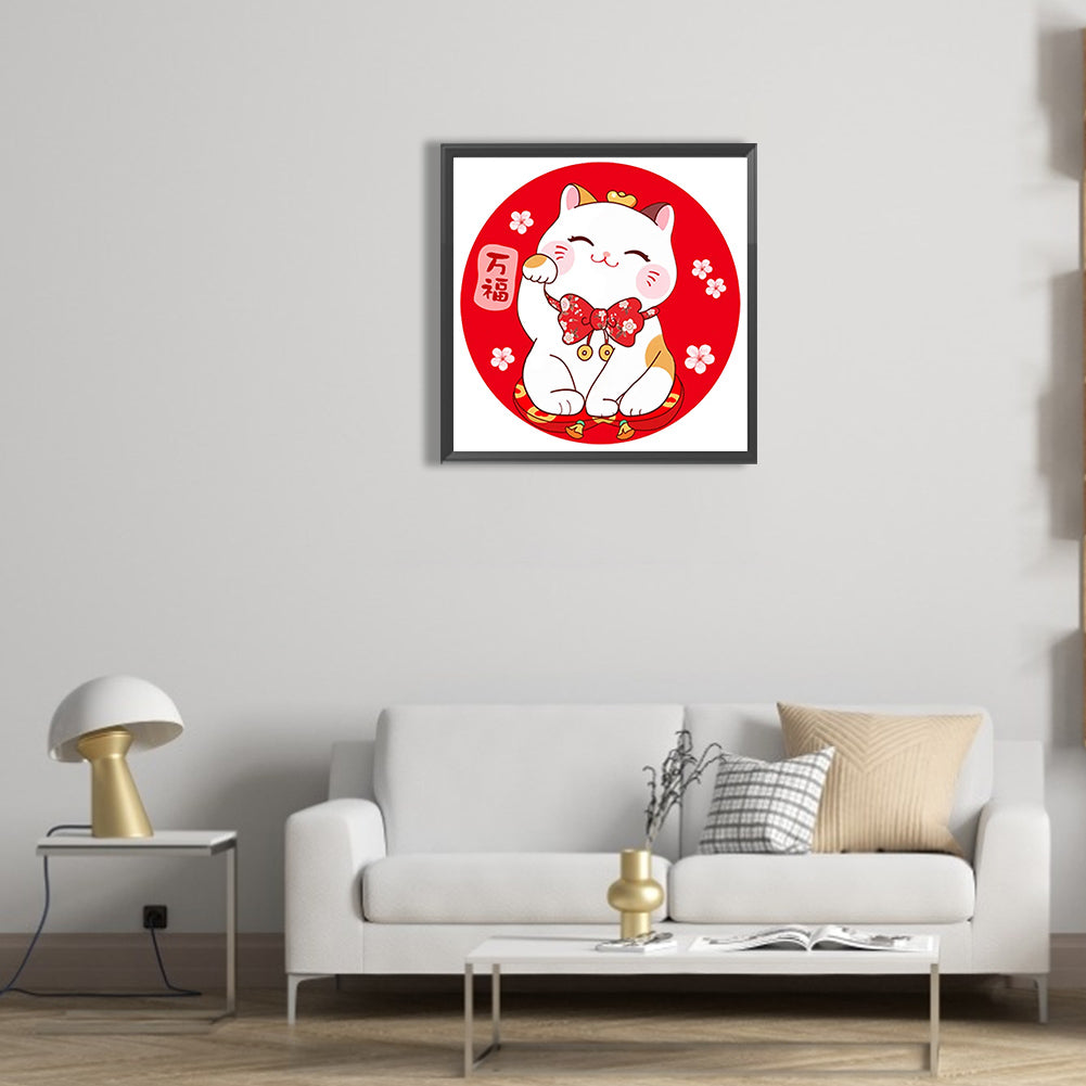 Lucky Cat - Full Round Drill Diamond Painting 30*30CM