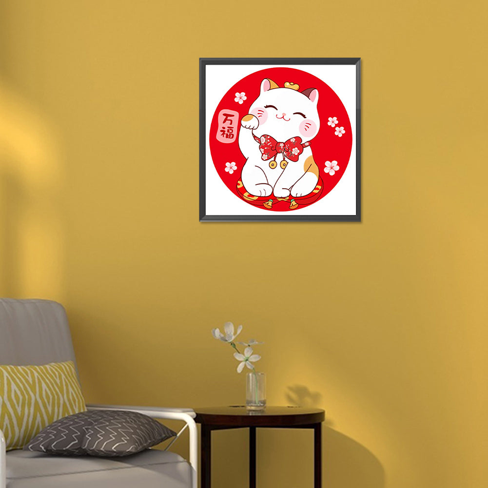 Lucky Cat - Full Round Drill Diamond Painting 30*30CM