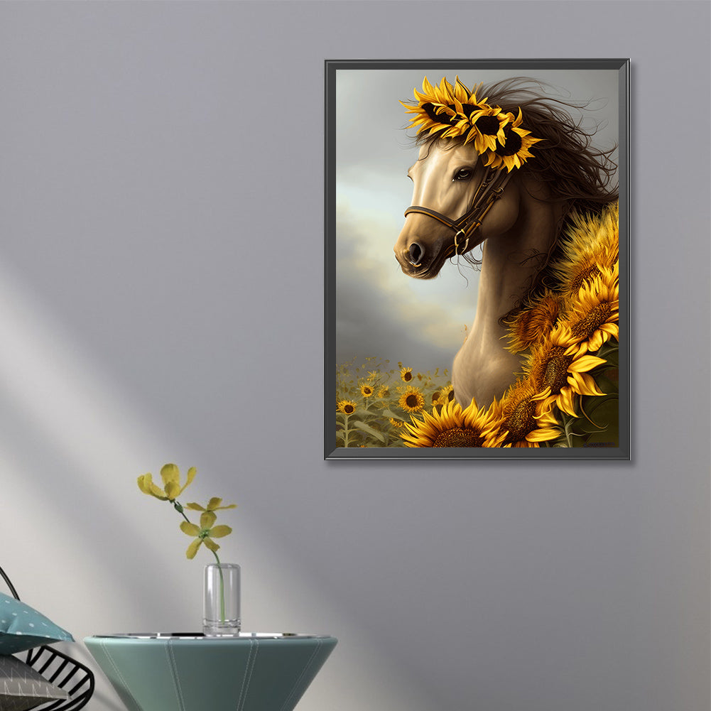 Sunflower Horse - Full Round Drill Diamond Painting 40*60CM