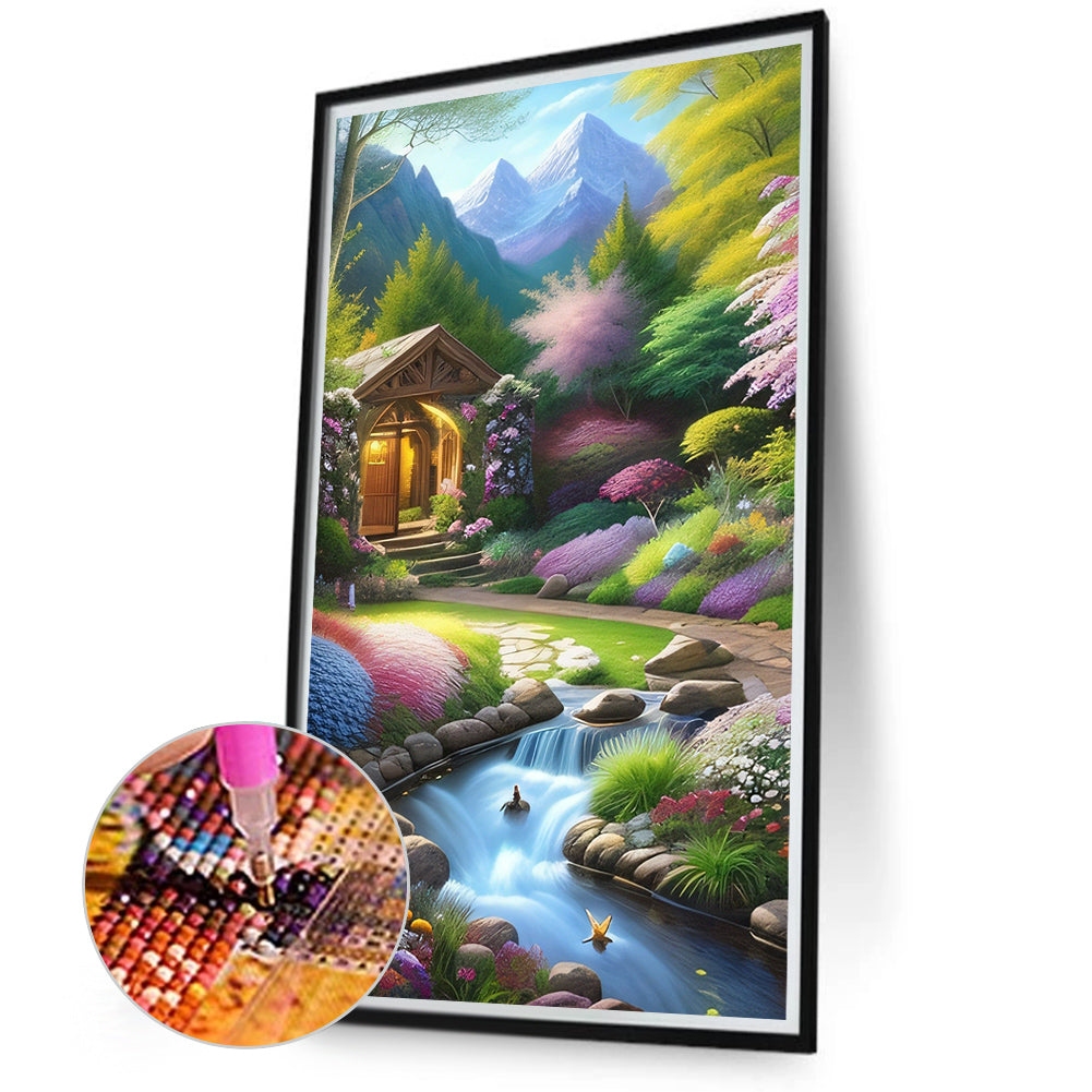 Mountain Scenery - Full Round Drill Diamond Painting 50*90CM