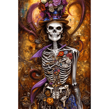Elegant Skull - Full Round Drill Diamond Painting 40*60CM