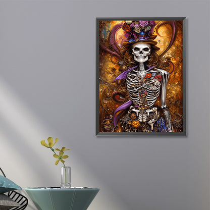 Elegant Skull - Full Round Drill Diamond Painting 40*60CM