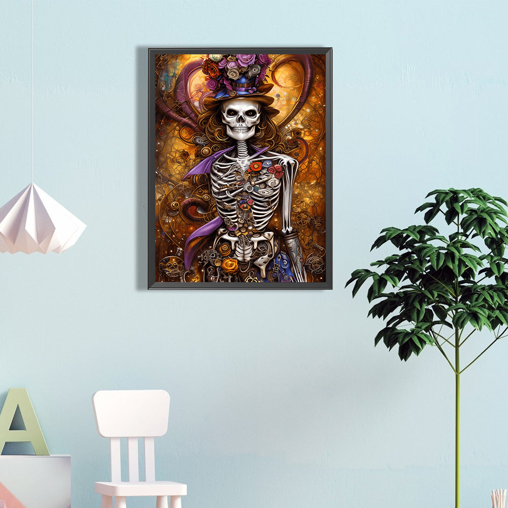 Elegant Skull - Full Round Drill Diamond Painting 40*60CM