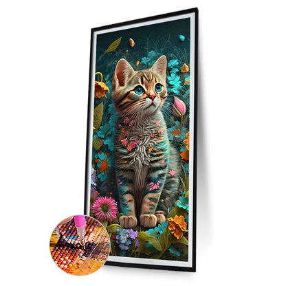 Ignorant Cat - Full Round Drill Diamond Painting 30*70CM