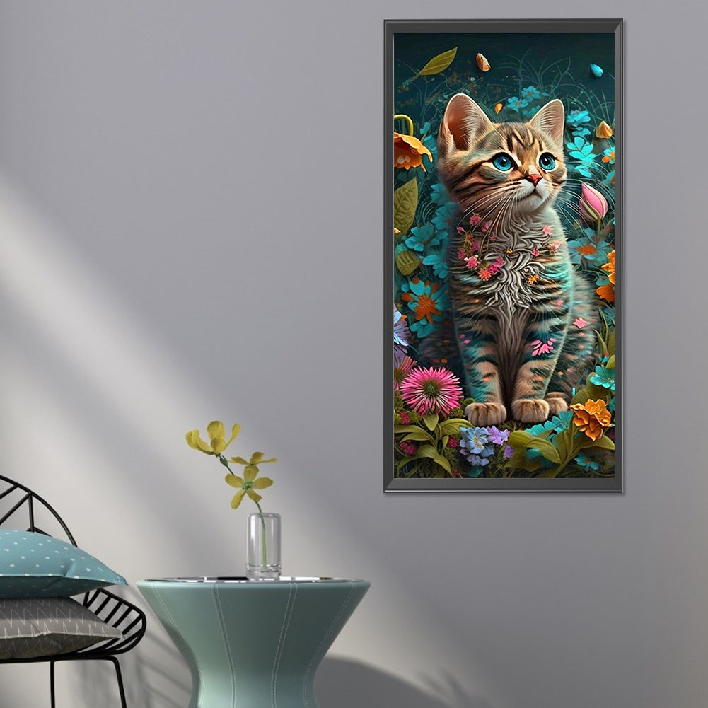 Ignorant Cat - Full Round Drill Diamond Painting 30*70CM