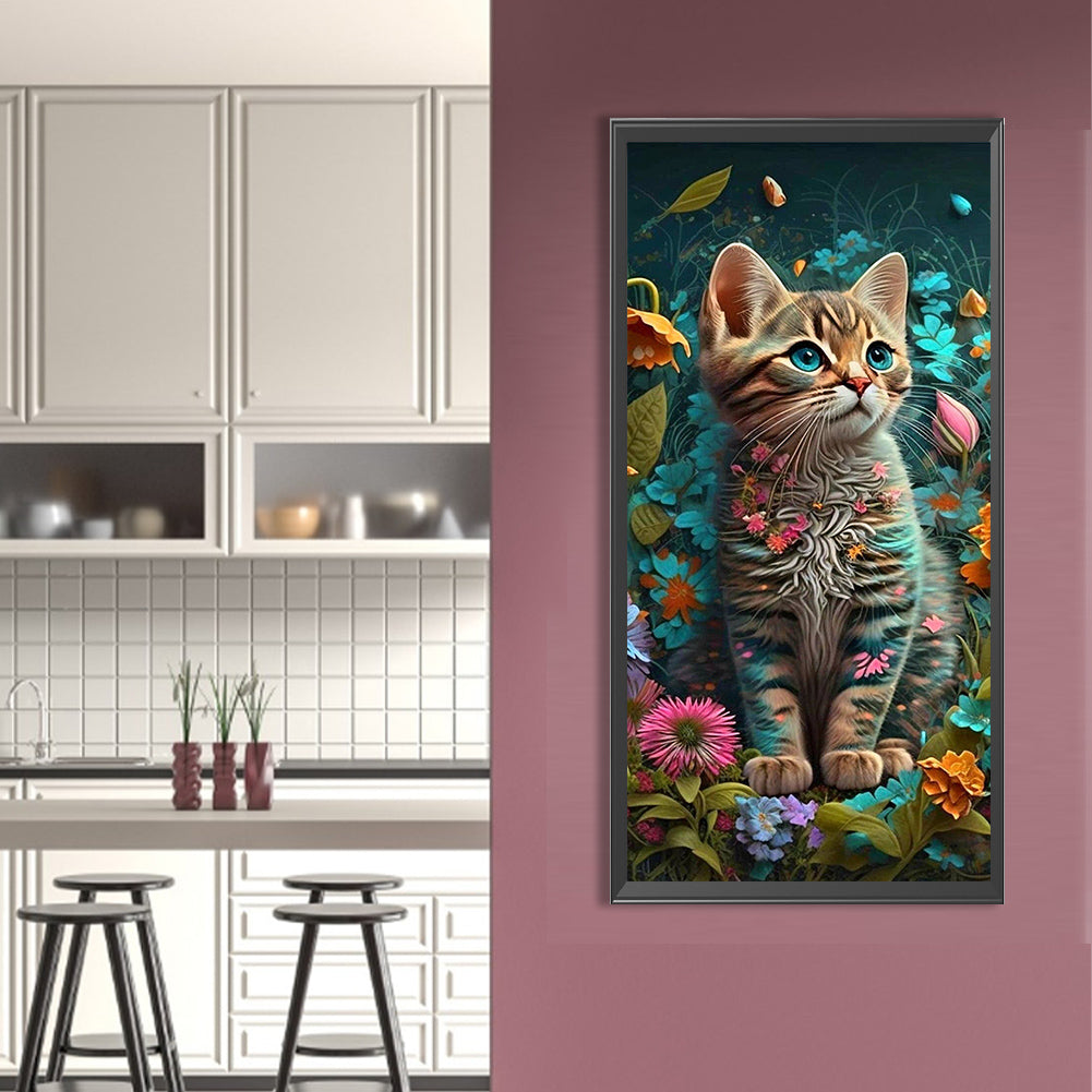 Ignorant Cat - Full Round Drill Diamond Painting 30*70CM