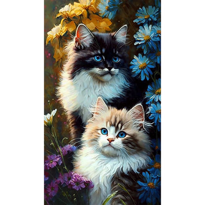 Two Cats - Full Round Drill Diamond Painting 40*70CM